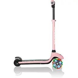 Електросамокат Globber E-Motion 4 колеса з підсвіткою, 50 кг, 3 колеса, пастельно-рожевий - мініатюра 4