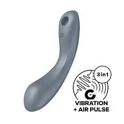 Вакуумний стимулятор клітора з вібрацією Satisfyer Curvy Trinity 1 сірий - мініатюра 3