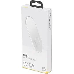 Бездротовий зарядний пристрій Baseus Simple 2 in 1 (Phone + Pods) 18W WXJK-02 White - мініатюра 3