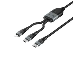 Кабель Havit HV-CB6326 PD100W USB-C - USB-C + Lightning 1.2 м чорний (HV-CB6326) - мініатюра 4