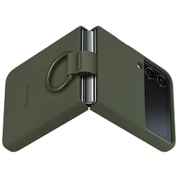 Чохол-накладка Samsung Silicone Cover with Ring для Samsung Galaxy Flip 4 SM-F721 Khaki (EF-PF721TGEGUA) - мініатюра 4