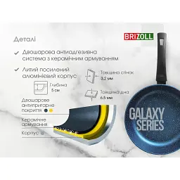Сковорода Brizoll Galaxy алюмінієва з антипригарним покриттям 24 см  (56-2450) - мініатюра 10
