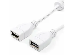 Кабель ATCOM USB2.0 AF/AF White 1.8m (15647)