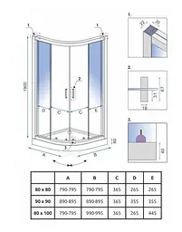Душова кабіна Rea Look chrom 80x100 REA-K7901, Хром, Універсальна - мініатюра 6