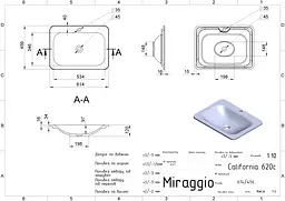Умивальник Miraggio California mirasoft 0001064, Білий матовий - мініатюра 5