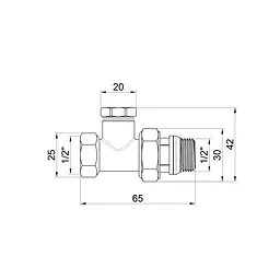 Кран радіаторний SD Plus 1/2" ВЗ з антипротіканням прямий SD227W15 - мініатюра 2