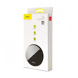 Мультипортовий адаптер USB Хаб Baseus Round Box 1 USB3.0 + 3 USB2.0 CAHUB-F01 Black - мініатюра 2