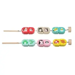 Силянки "Моя сімя"/Wooden lacing toy set "Me and mommy" - мініатюра 2