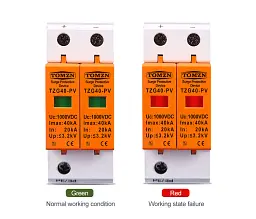 Пристрій захисту від імпульсних перенапруг DC TOMZN TZG40-PV 2P 20–40kA 1000V обмежувач перенапруги 2х полюсний (19637) - мініатюра 9