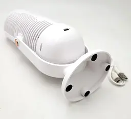 Вентилятор настільний акумуляторний колона на 2 вентилятори від USB висота 26см Охолоджувач повітря з LED дисплеєм Portable Fan-012 UKC 6367 білий - мініатюра 10