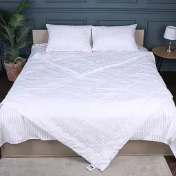 Літній постільний комплект MirSon №2944 Сolor Fun Line Stripe White з евкаліптовим волокном 110х140 см білий (2200010964530) - мініатюра 3