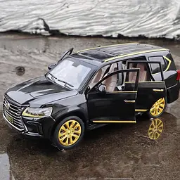 Колекційна металева модель позашляховика АвтоЕксперт Lexus LX 570 із золотими дисками, інерцією, світлом та звуком 1:24 - мініатюра 2