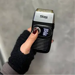 Електробритва DSP-60088 чоловіча акумуляторна сіткова для сухого бриття з висувним триммером та LED дисплеєм 1400 mAh 5 Вт Чорний - мініатюра 7