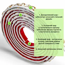 Молдинг 4950х20х7  мм Білий із золотом SW-00002678 - мініатюра 3