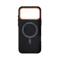 Карбоновый чехол для Apple iPhone 17 Pro Max, LikeCarbon2 SE MagCase, черный, тонкий защитный чехол-панель из поликарбоната с магнитами N52, MagSafe, противоударный, совместим с беспроводной зарядкой, приподнятые края для защиты камеры - мініатюра 2