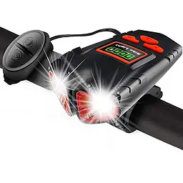Велосипедний ліхтар + дзвінок 580B-2T6 (виносна кнопка, ЗУ micro USB, акумулятор)