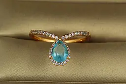 Кільце Xuping Jewelry Попелюшка з блакитним каменем р 20 золотисте
