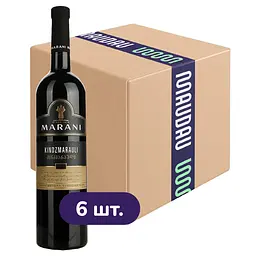 Упаковка вина Marani Kindzmarauli червоне напівсолодке 4.5 л (0.75 л x 6 шт.)