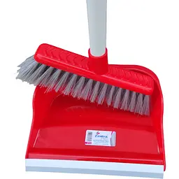 Совок для прибирання Zambak Plastik та щітка з довгими ручками червоний (ZP-139r) - мініатюра 4