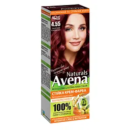 Cтійка крем-фарба для волосся Acme Avena Naturals 4.55 Гранатовий