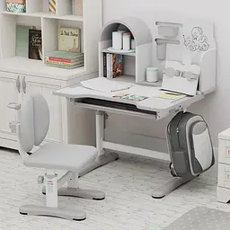 Комплект меблів Mealux Octo Grey: стіл + стільчик + полиця (BD-33 G)  - мініатюра 4