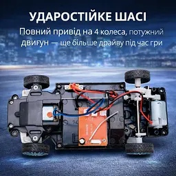 Радіокерована іграшкова машинка Nissan GT-R для дрифту з повним приводом 4WD - мініатюра 7