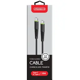 Дата кабель USB-C to USB-C 1.2m 18W black Intaleo (1283126501296) - миниатюра 2