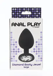 Анальна пробка ToyJoy Diamond Booty Jewel Large, 9 см (чорний) - мініатюра 5