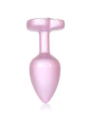 Анальна пробка - Jewellery Pearl Pink Heart Plug Clear S - мініатюра 4