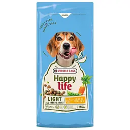 Сухий корм для собак всіх порід Happy Life Adult Light with Chicken Хеппі Лайф Курка Контроль Ваги низькокалорійний 12.5 кг