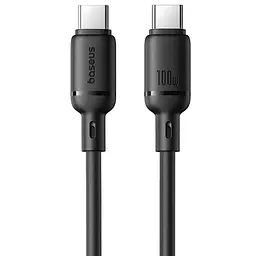 Дата кабель Baseus Silky Series OS Fast Charging Type-C to Type-C 100W (1m) (P10377704) Cluster Black