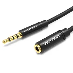 Аудіо-кабель Vention Audio 3.5 mm M - 3.5 mm F, 2m, Black (BHBBH) - мініатюра 1