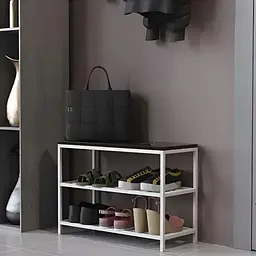 Банкетка універсальна Ferrum-decor Слайм 45x63x26 білий ДСП Венге 16мм (FRD-105510)