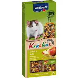 Ласощі Vitakraft для декоративних гризунів Вітакрафт крекер для щурів з зерном та фруктами 2шт/упак арт.25140