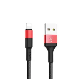 USB Cable Hoco X26 Xpress Lightning Black/Red 1m