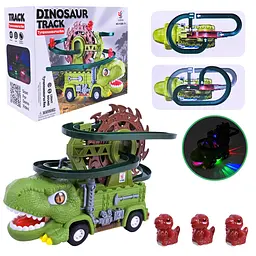 Ігровий набір Dinosaur Track: вантажівка-тиранозавр з гоночним треком та фігурками динозаврів (YJ388-74)