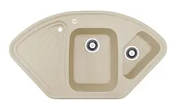 Кухонна мийка Adamant CONSENSUS Ivory 1045x575x190 мм, кутова з крилом 104,5 см
