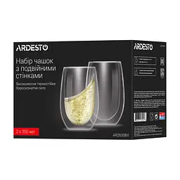 Набір склянок ARDESTO BV з подвійними стінками 350 мл 2 шт. прозорі (AR2635BV) - мініатюра 4