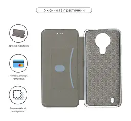Чехол-книжка для Nokia 1,4, G-Case, черный, кожаный чехол-книжка из экокожи (PU) и TPU, с магнитом, с подставкой и вместительным кардхолдером, противоударный, защита всего корпуса, ArmorStandart (ARM59891) - мініатюра 3
