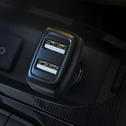 Набір автомобільний адаптер і кабель HOCO Type-C Cable Leader Z36 2USB чорний - мініатюра 4