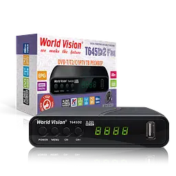 Ефірний Т2 ресивер, цифровий тюнер World Vision T645D2 - мініатюра 1