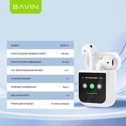 Навушники BAVIN BAVIN-81 Hi-Res LCD Tough White (HB-BA-81-WH) - мініатюра 9