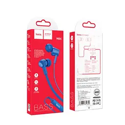 Провідні вакуумні навушники Hoco M86 Oceanic universal earphones with mic, 3.5mm, 1.2m, blue - мініатюра 3