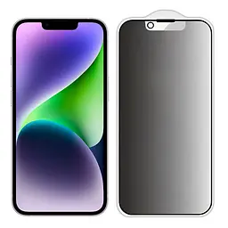 Захисне скло Privacy 5D Matte (тех.пак) для Apple iPhone 13 / 13 Pro / 14 / 16e / 17e (6.1) Чорний