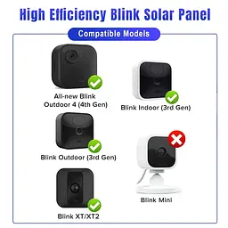 Сонячна панель 5w для камер Blink XT/XT2/XT3/XT4 з кабелем 4 м та кронштейном - мініатюра 3