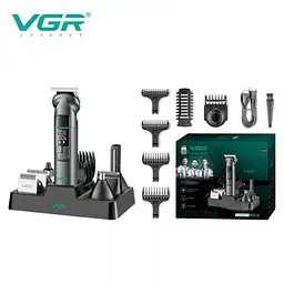 Машинка для стрижки VGR V-096, акумуляторна, для волосся та бороди, з насадками - мініатюра 3
