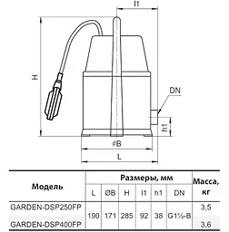 Дренажний насос NPO GARDEN-DSP400FP - мініатюра 4
