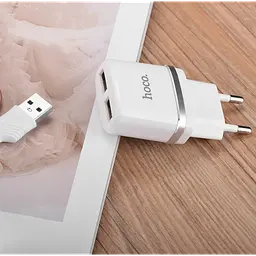 Мережевий зарядний пристрій для телефона HOCO C12 (2 USB 2.4 A) Білий - мініатюра 6