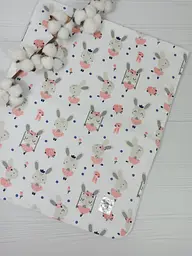 Пелюшка дитяча багаторазова непромокальна a.l.babybox Зайчики на гойдалці 50x80 см Різнокольоровий (NM 18165272)