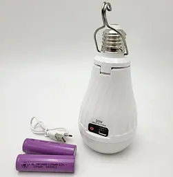 Світлодіодна LED-лампа 20 W акумуляторна з ліхтарем (знімні 2 × 18650)
